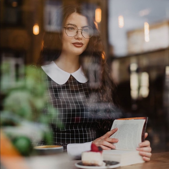 Octagon geometric clear glasses - Picture 10 of 11